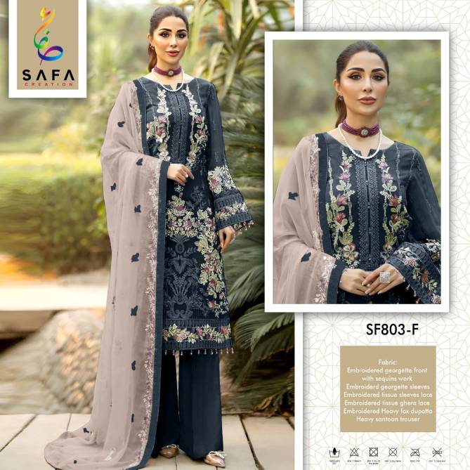 SF PK 803 By Safa Embroidery Georgette Pakistani Suits Wholesale Market In Surat